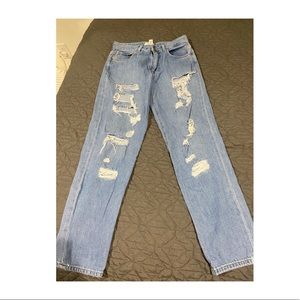High Rise blue jeans
